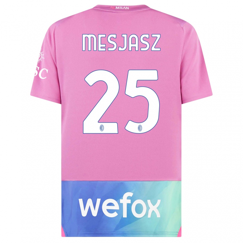 Herren Malgorzata Mesjasz #25 Pink Lila Ausweichtrikot Trikot 2023/24 T-Shirt Belgien