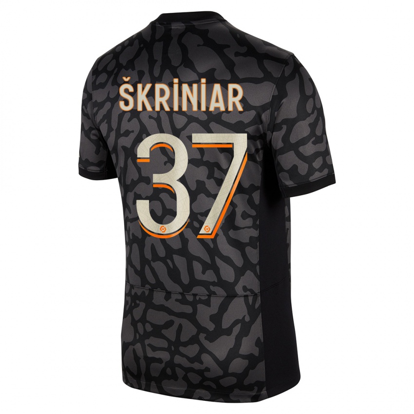 Herren Milan Skriniar #37 Schwarz Ausweichtrikot Trikot 2023/24 T-Shirt Belgien