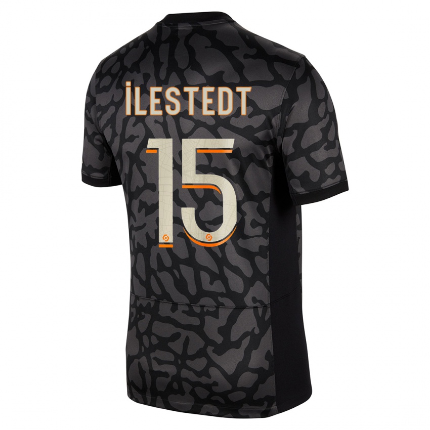 Homme Maillot Amanda Ilestedt #15 Noir Troisieme 2023/24 T-Shirt Belgique