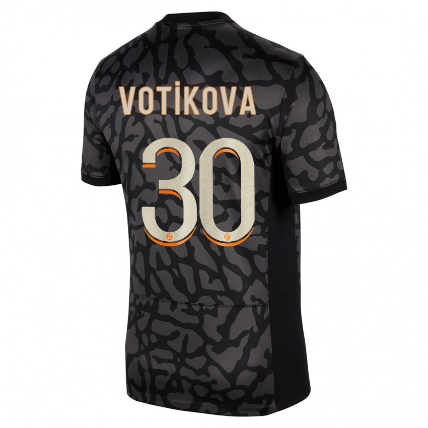 Herren Barbora Votikova #30 Schwarz Ausweichtrikot Trikot 2023/24 T-Shirt Belgien