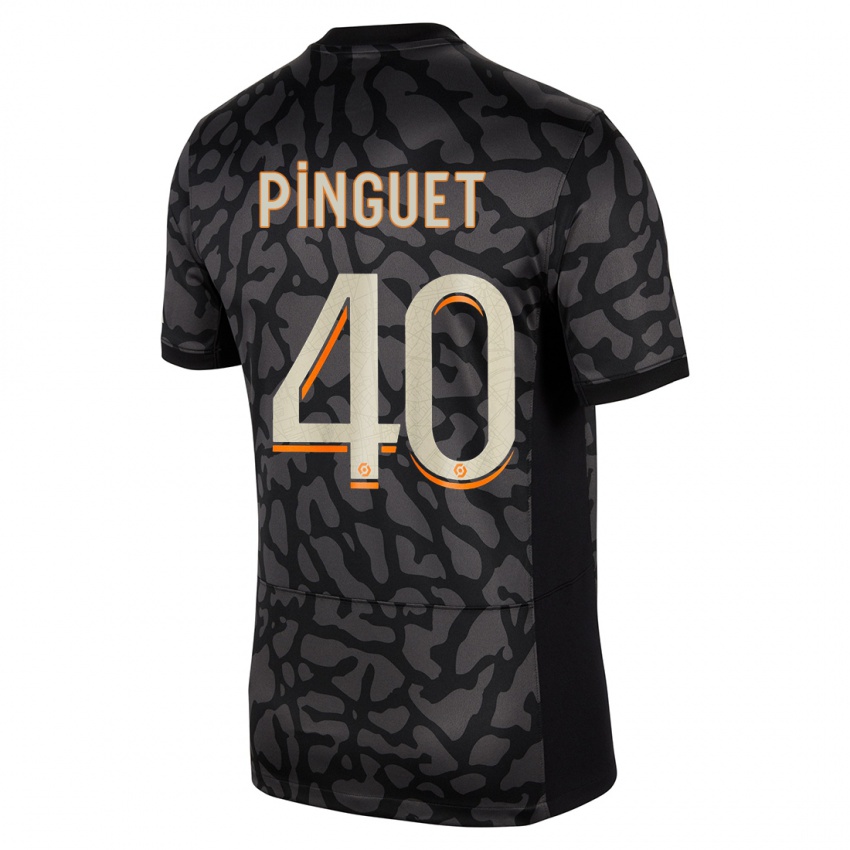 Herren Alice Pinguet #40 Schwarz Ausweichtrikot Trikot 2023/24 T-Shirt Belgien