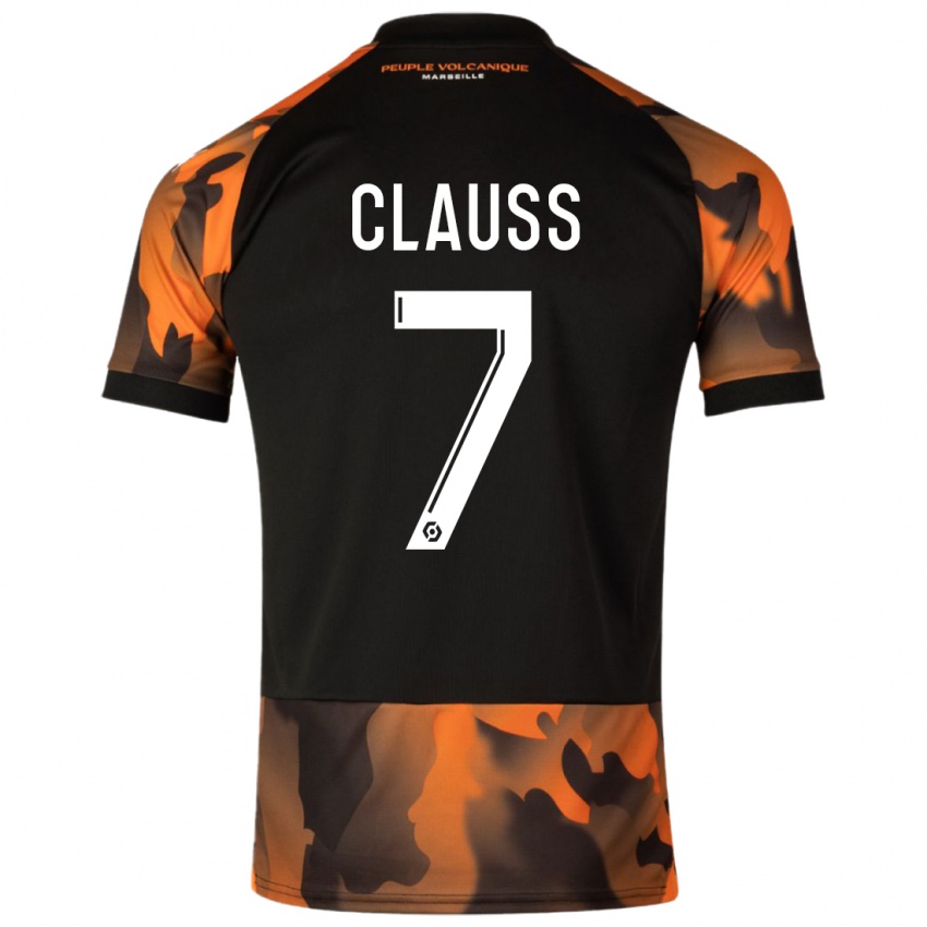 Heren Jonathan Clauss #7 Zwart Oranje Thuisshirt Derde Tenue 2023/24 T-Shirt België