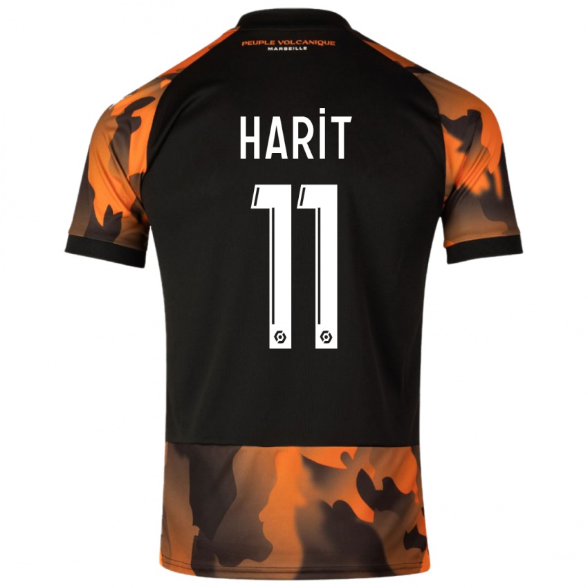 Homme Maillot Amine Harit #11 Noir Orange Troisieme 2023/24 T-Shirt Belgique