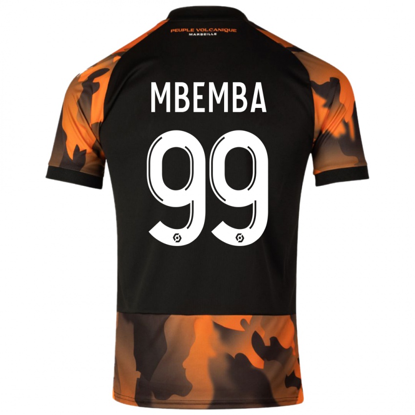 Homme Maillot Chancel Mbemba #99 Noir Orange Troisieme 2023/24 T-Shirt Belgique