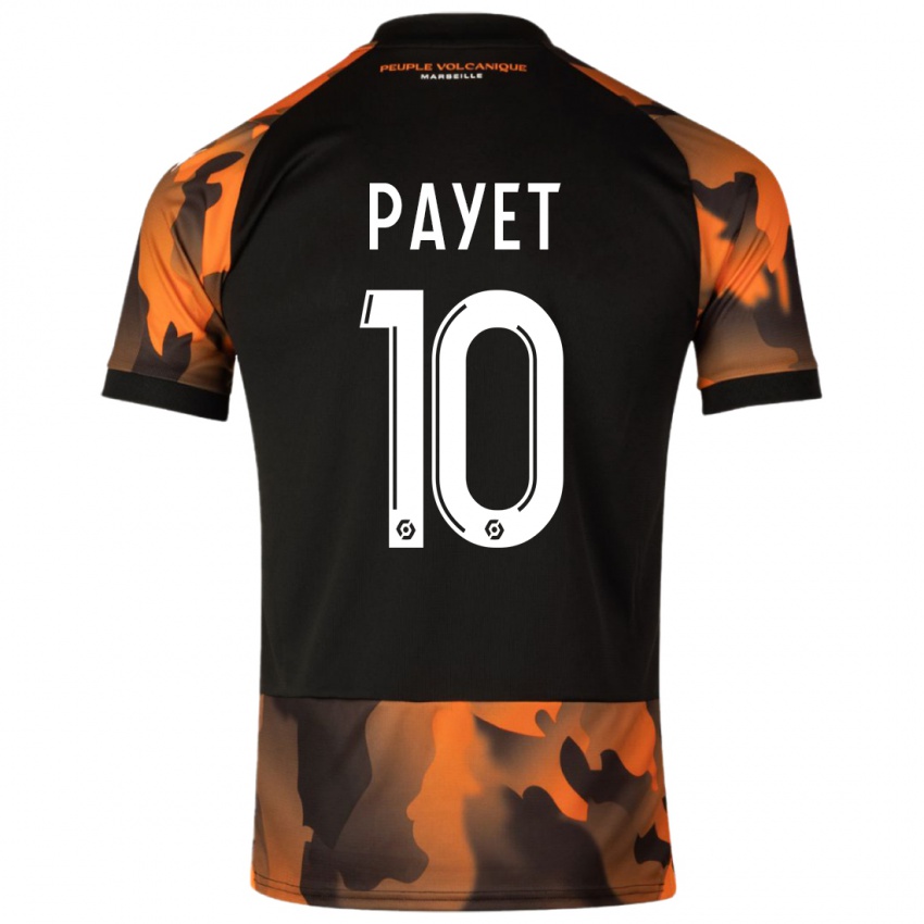 Homme Maillot Dimitri Payet #10 Noir Orange Troisieme 2023/24 T-Shirt Belgique
