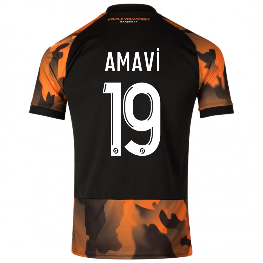 Homme Maillot Jordan Amavi #19 Noir Orange Troisieme 2023/24 T-Shirt Belgique