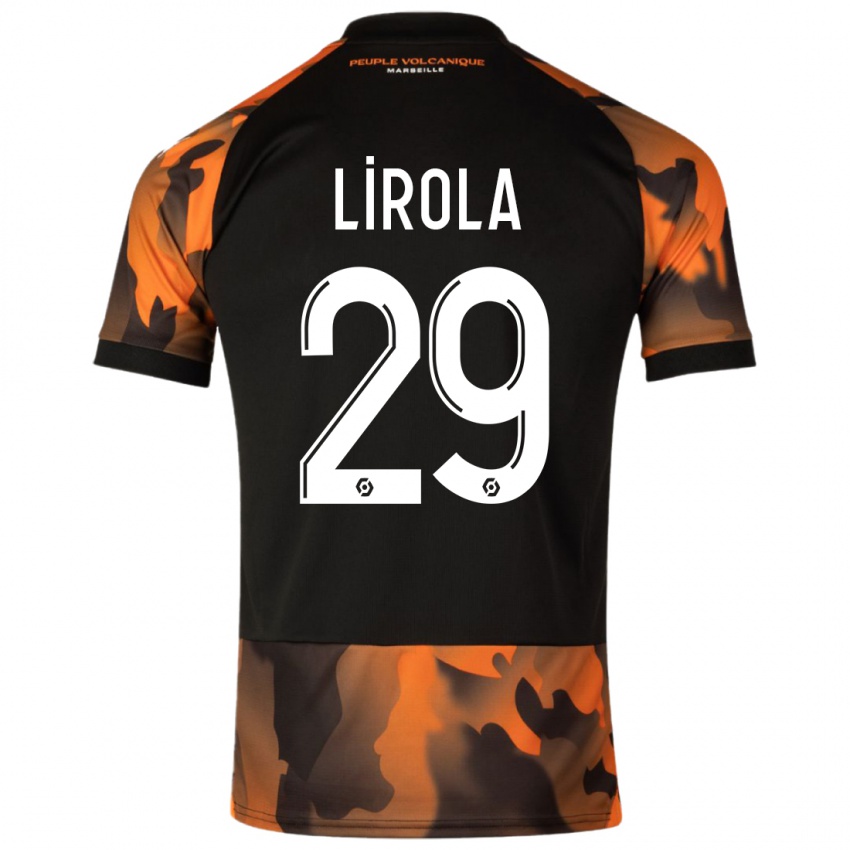 Heren Pol Lirola #29 Zwart Oranje Thuisshirt Derde Tenue 2023/24 T-Shirt België