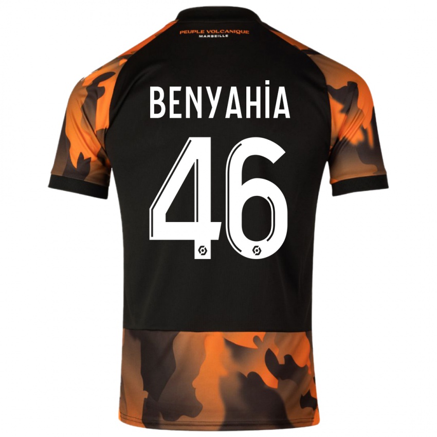 Homme Maillot Aylan Benyahia-Tani #46 Noir Orange Troisieme 2023/24 T-Shirt Belgique