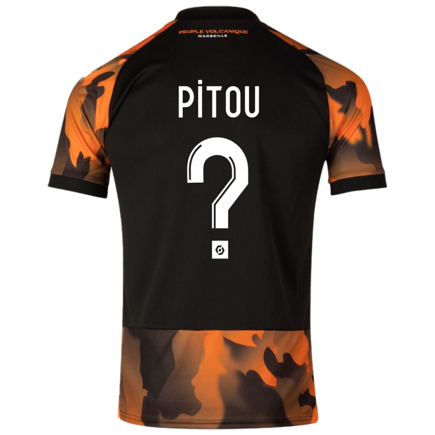 Heren Jonathan Pitou #0 Zwart Oranje Thuisshirt Derde Tenue 2023/24 T-Shirt België