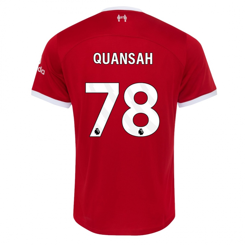 Damen Jarell Quansah #78 Rot Heimtrikot Trikot 2023/24 T-Shirt Belgien