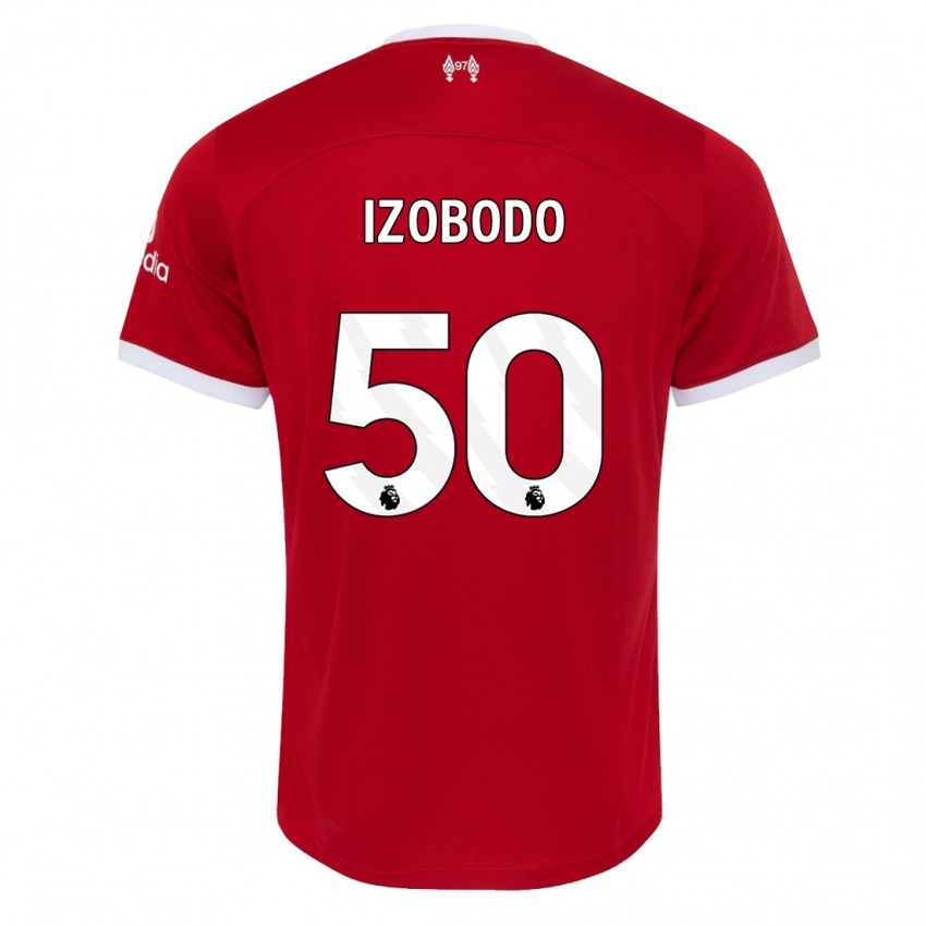 Dames Elijah Izobodo John #50 Rood Thuisshirt Thuistenue 2023/24 T-Shirt België