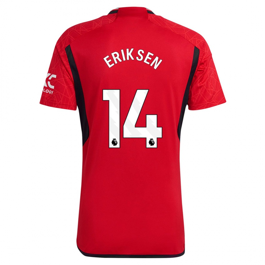 Damen Christian Eriksen #14 Rot Heimtrikot Trikot 2023/24 T-Shirt Belgien