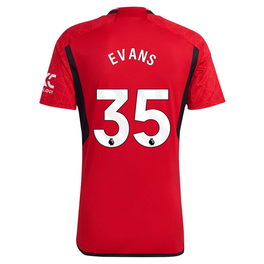 Dames Jonny Evans #35 Rood Thuisshirt Thuistenue 2023/24 T-Shirt België