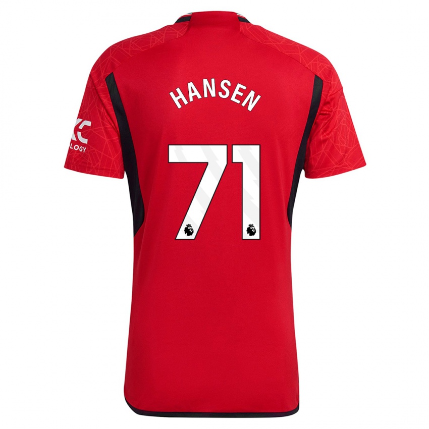 Dames Isak Hansen-Aaroen #71 Rood Thuisshirt Thuistenue 2023/24 T-Shirt België
