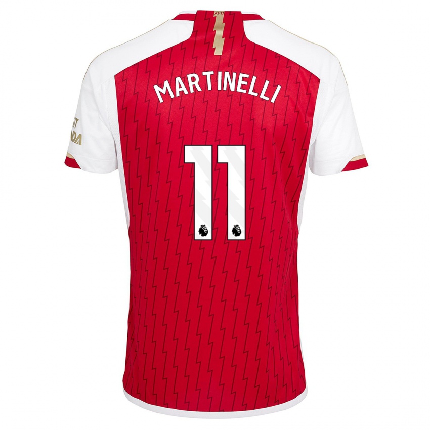 Dames Gabriel Martinelli #11 Rood Thuisshirt Thuistenue 2023/24 T-Shirt België