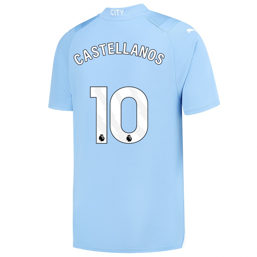 Dames Deyna Castellanos #10 Lichtblauw Thuisshirt Thuistenue 2023/24 T-Shirt België