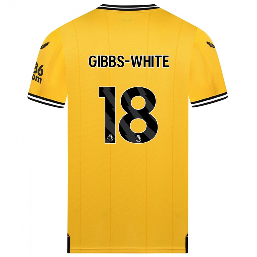 Damen Morgan Gibbs-White #18 Gelb Heimtrikot Trikot 2023/24 T-Shirt Belgien