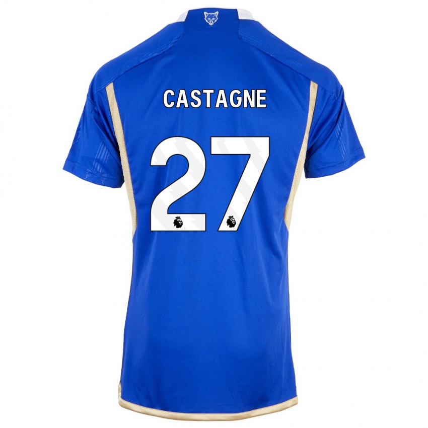 Damen Timothy Castagne #27 Königsblau Heimtrikot Trikot 2023/24 T-Shirt Belgien