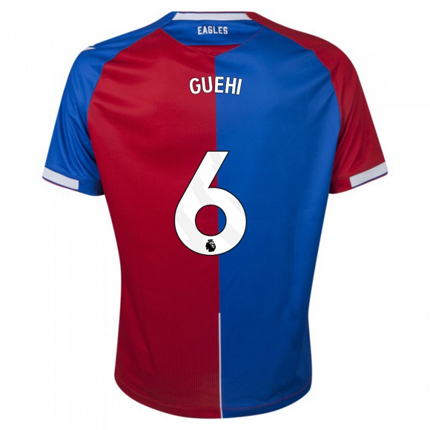 Damen Marc Guehi #6 Rot Blau Heimtrikot Trikot 2023/24 T-Shirt Belgien