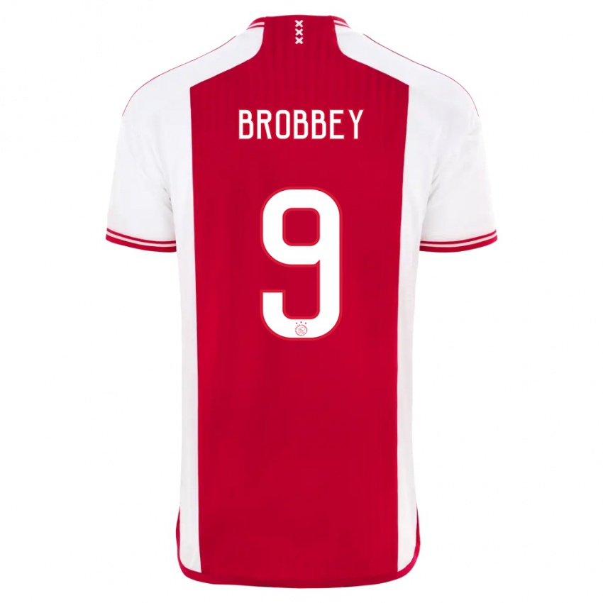 Dames Brian Brobbey #9 Rood Wit Thuisshirt Thuistenue 2023/24 T-Shirt België