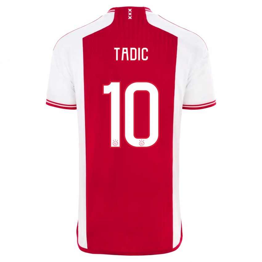 Dames Dusan Tadic #10 Rood Wit Thuisshirt Thuistenue 2023/24 T-Shirt België