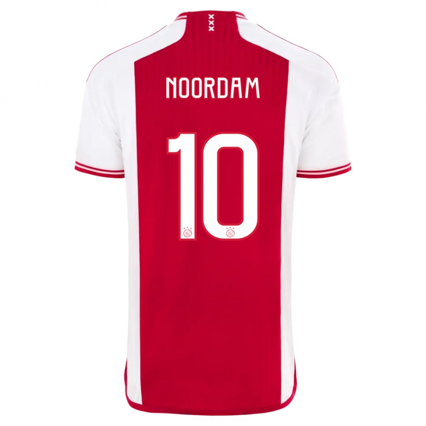 Dames Nadine Noordam #10 Rood Wit Thuisshirt Thuistenue 2023/24 T-Shirt België
