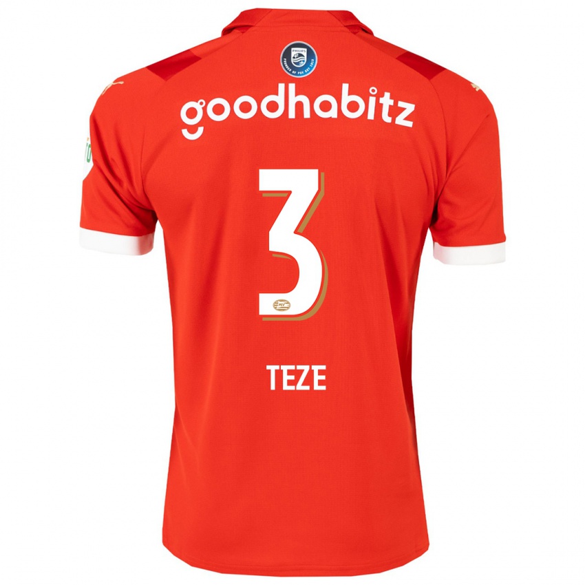 Dames Teze #3 Rood Thuisshirt Thuistenue 2023/24 T-Shirt België