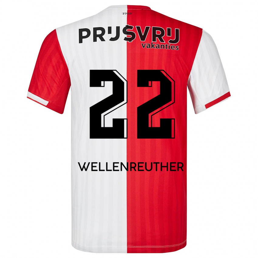 Dames Timon Wellenreuther #22 Rood Wit Thuisshirt Thuistenue 2023/24 T-Shirt België