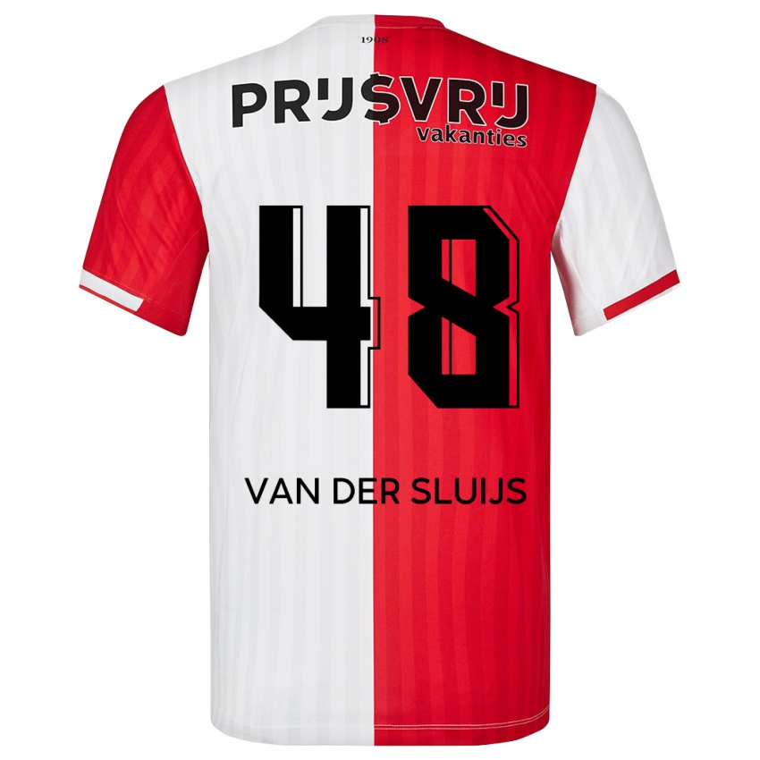 Dames Joep Van Der Sluijs #48 Rood Wit Thuisshirt Thuistenue 2023/24 T-Shirt België