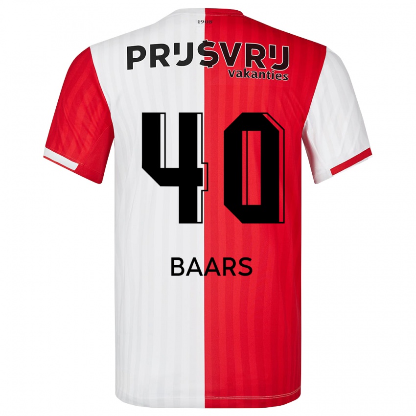 Damen Guus Baars #40 Rot-Weiss Heimtrikot Trikot 2023/24 T-Shirt Belgien
