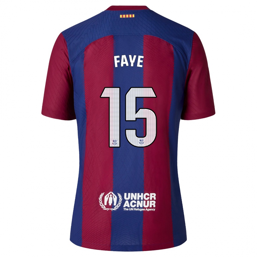 Dames Mikayil Faye #15 Rood Blauw Thuisshirt Thuistenue 2023/24 T-Shirt België