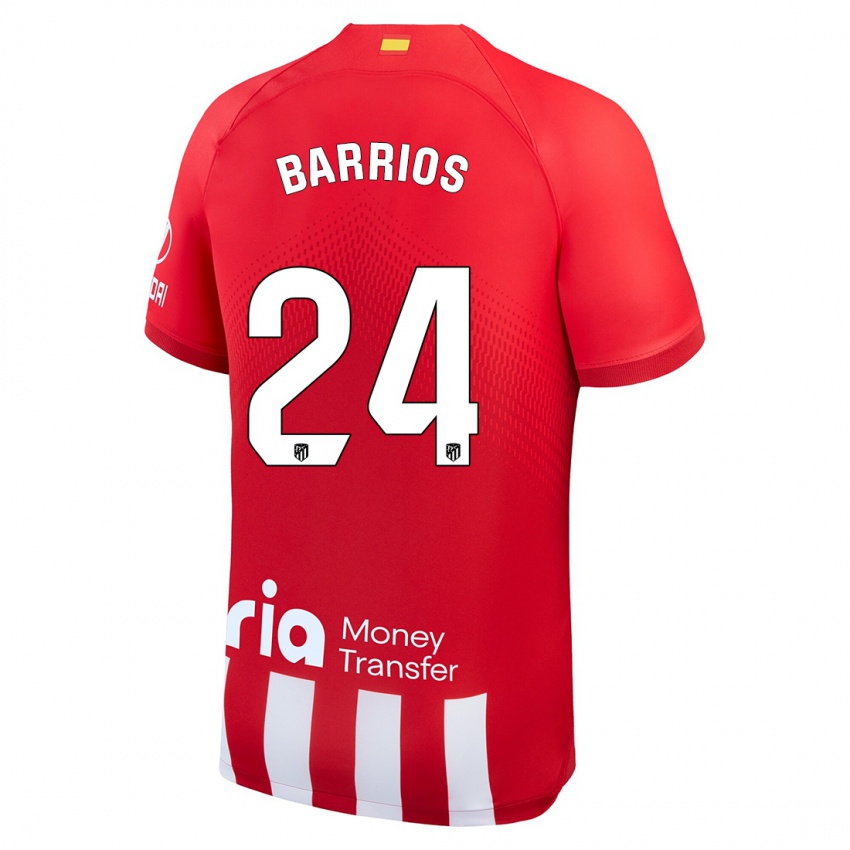 Dames Pablo Barrios #24 Rood Wit Thuisshirt Thuistenue 2023/24 T-Shirt België