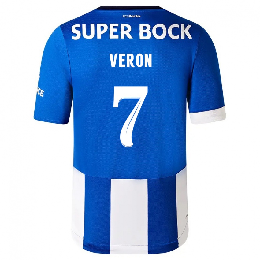 Dames Gabriel Veron #7 Blauw Wit Thuisshirt Thuistenue 2023/24 T-Shirt België