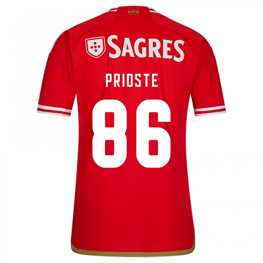 Dames Diogo Prioste #86 Rood Thuisshirt Thuistenue 2023/24 T-Shirt België