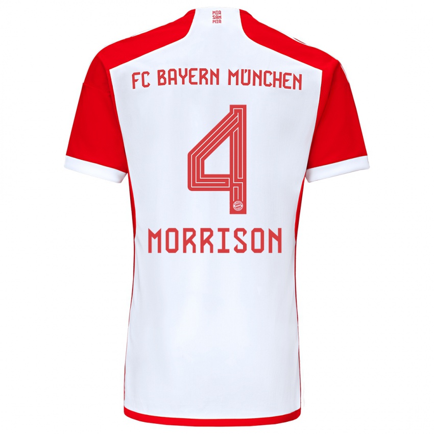 Damen Liam Morrison #4 Rot-Weiss Heimtrikot Trikot 2023/24 T-Shirt Belgien