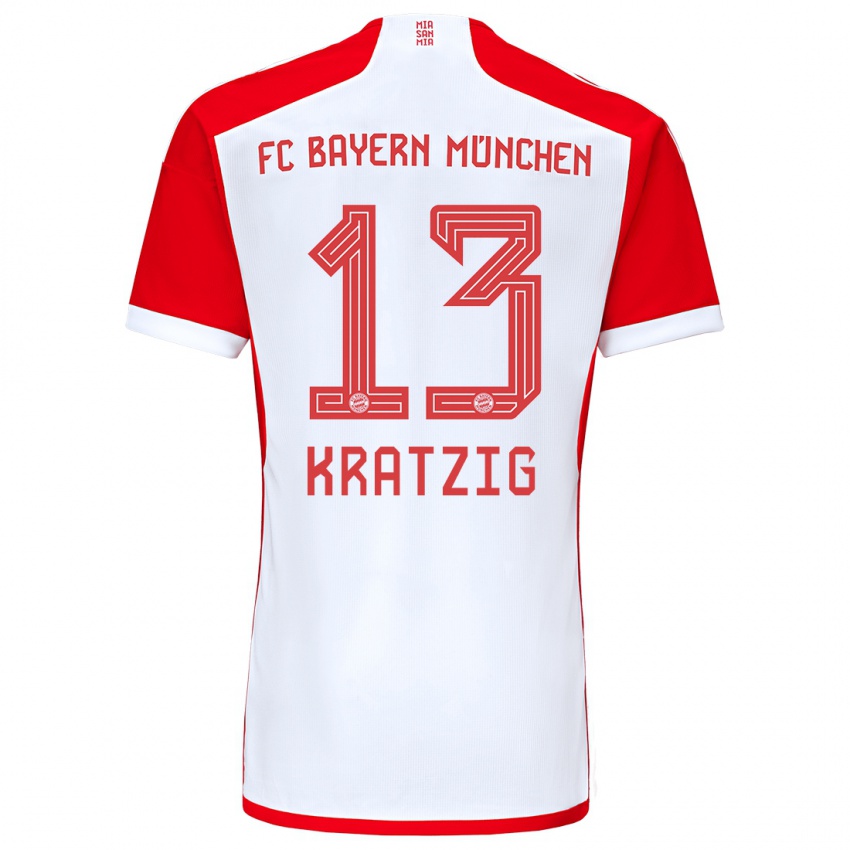 Dames Frans Kratzig #13 Rood Wit Thuisshirt Thuistenue 2023/24 T-Shirt België