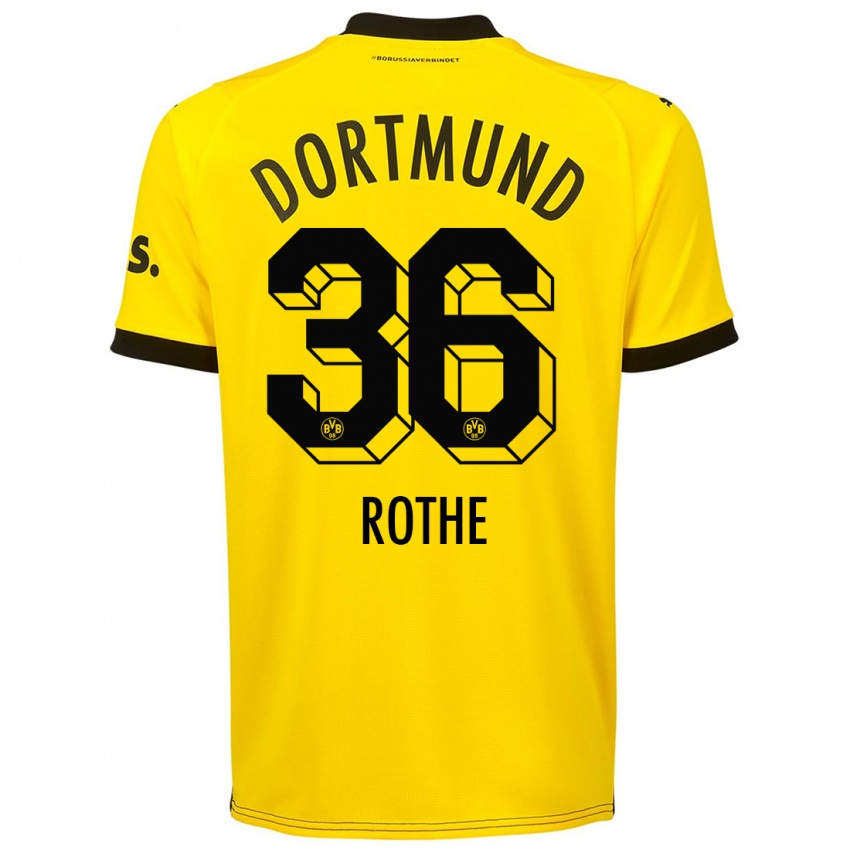 Damen Tom Rothe #36 Gelb Heimtrikot Trikot 2023/24 T-Shirt Belgien