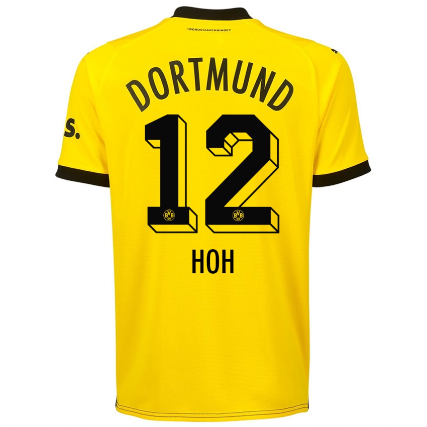 Damen Hendrik Hoh #12 Gelb Heimtrikot Trikot 2023/24 T-Shirt Belgien