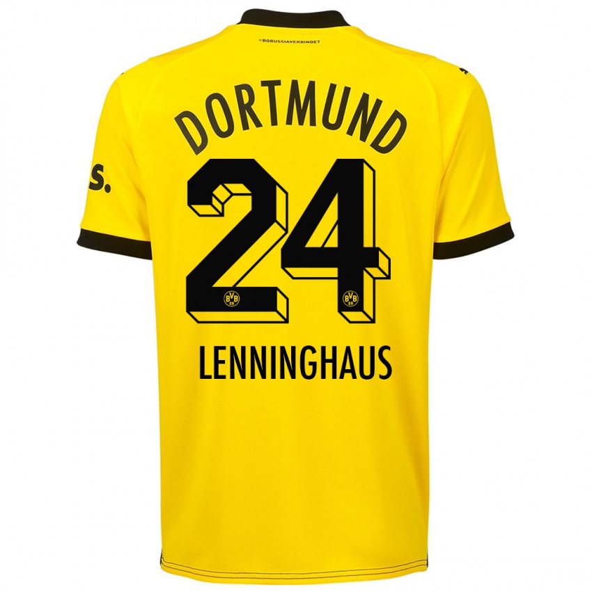 Damen Mika Lenninghaus #24 Gelb Heimtrikot Trikot 2023/24 T-Shirt Belgien