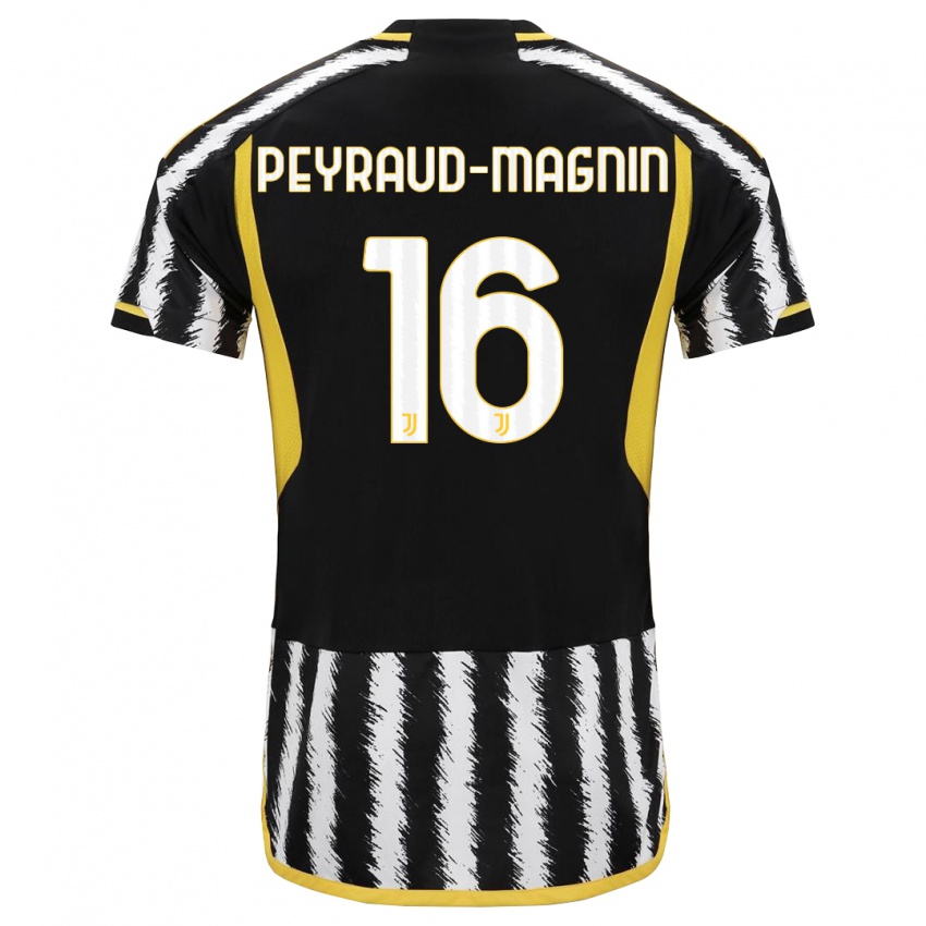 Dames Pauline Peyraud-Magnin #16 Zwart Wit Thuisshirt Thuistenue 2023/24 T-Shirt België