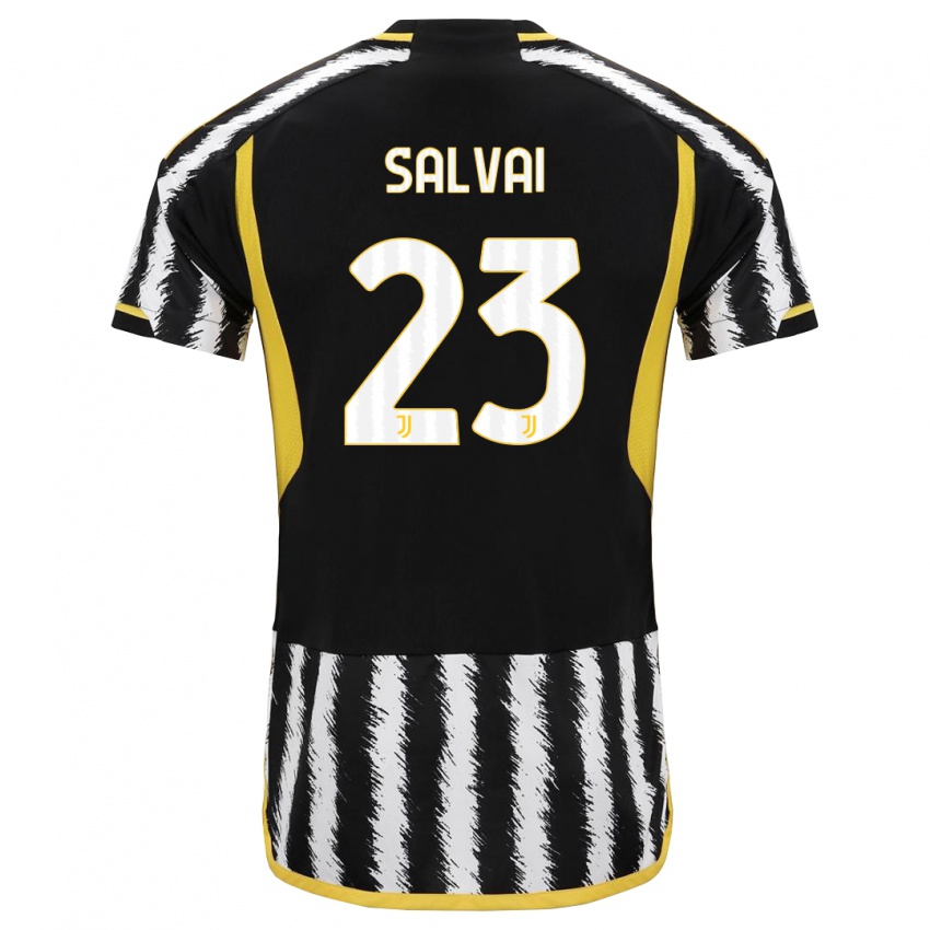 Dames Cecilia Salvai #23 Zwart Wit Thuisshirt Thuistenue 2023/24 T-Shirt België
