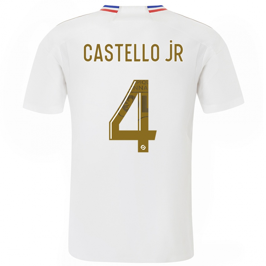 Damen Castello Lukeba #4 Weiß Heimtrikot Trikot 2023/24 T-Shirt Belgien