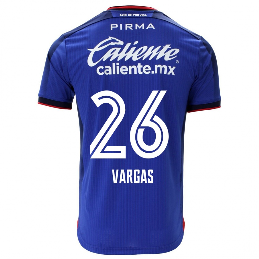 Femme Maillot Carlos Vargas #26 Bleu Tenues Domicile 2023/24 T-Shirt Belgique