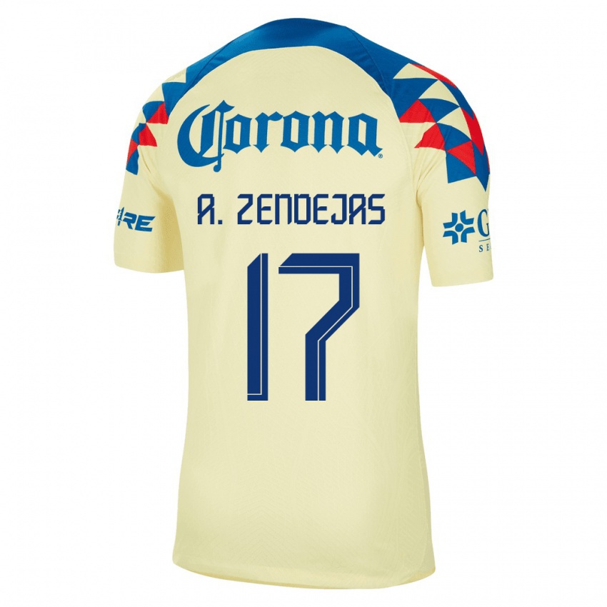 Dames Alejandro Zendejas #17 Geel Thuisshirt Thuistenue 2023/24 T-Shirt België