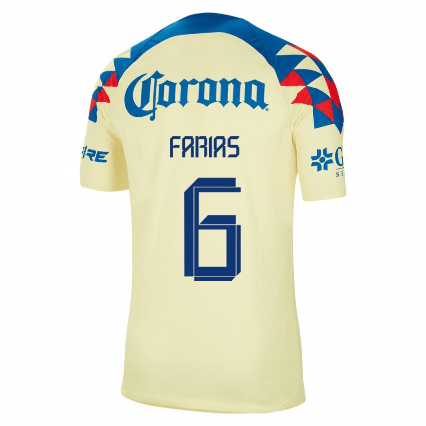 Dames Janelly Farias #6 Geel Thuisshirt Thuistenue 2023/24 T-Shirt België