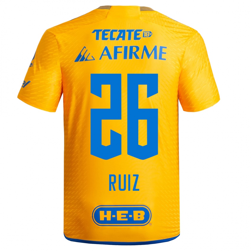 Damen Michel Ruiz #26 Gelb Heimtrikot Trikot 2023/24 T-Shirt Belgien