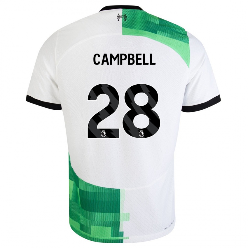 Dames Megan Campbell #28 Wit Groen Uitshirt Uittenue 2023/24 T-Shirt België