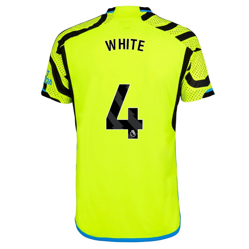 Damen Ben White #4 Gelb Auswärtstrikot Trikot 2023/24 T-Shirt Belgien
