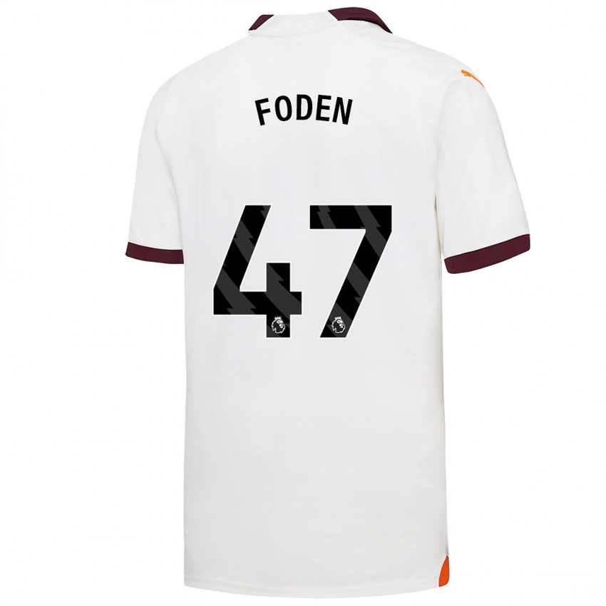 Dames Phil Foden #47 Wit Uitshirt Uittenue 2023/24 T-Shirt België