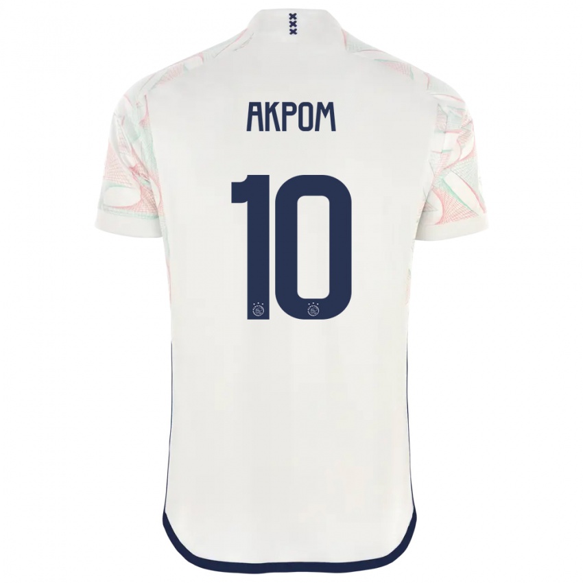 Dames Chuba Akpom #10 Wit Uitshirt Uittenue 2023/24 T-Shirt België